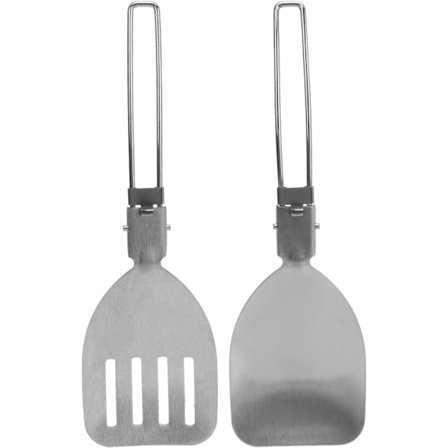 Sammenklappeligt Campingspadesæt - Rustfrit stål, Bærbart til Vandreture & BBQ 2 Dele