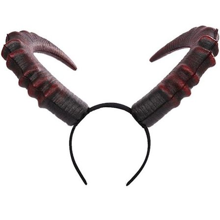 Realistiskt långt djävulshorn Cosplay hårtillbehör pannband