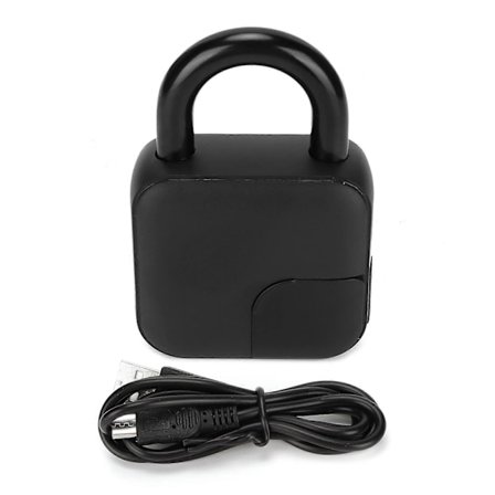 Smart Fingeravtryckshänglås Vattentätt Aluminiumlegering USB-laddning Elektroniskt Lås med 3 Färgers Indikator för Dörr Cykel