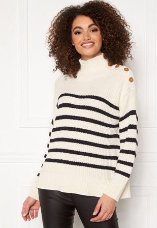 GANT Striped Turtleneck 113 Eggshell Klær