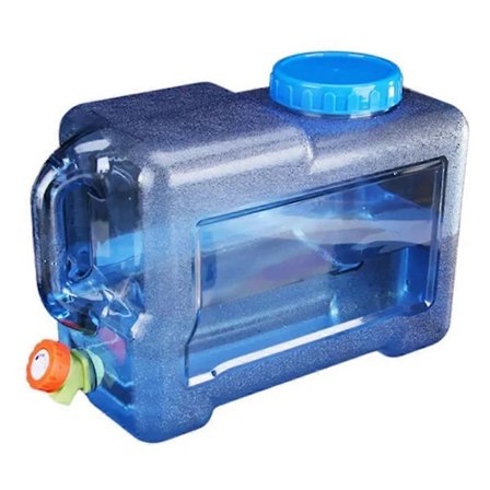 【PP】Vanddunk med hane og håndtag, 12L Camping Bærbar Spand Bil Vandbeholder med Låg til Udendørs Brug