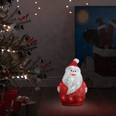 vidaXL Jultomte med LED-belysning akryl inne/ute 28 cm