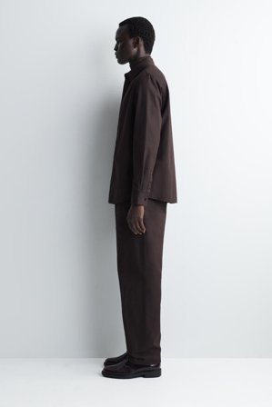 COS Men's Pantaloni A Gamba Dritta In Cotone in Marrone