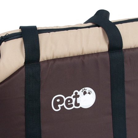 Mjuk Vattentät Andningsbar Vikbar Bärbar Husdjurs Hund Rese Bärväska med Axelremmar för Alla Säsonger Brun