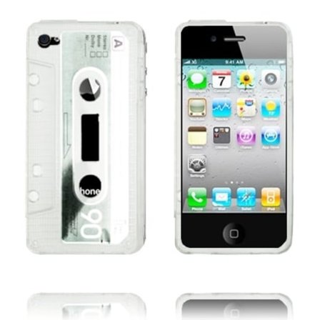 Cassette Skal Semi-Transparent (Vit) iPhone 4/4S Silikonskal