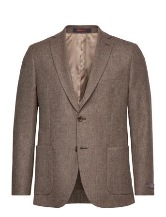 Archie Herringb Jacket Brown Morris