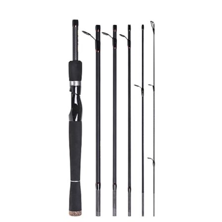 6 sektioner 210 cm kulstof spinnestang kaste fiskestang lokke fiskestang håndstang fiskegrej