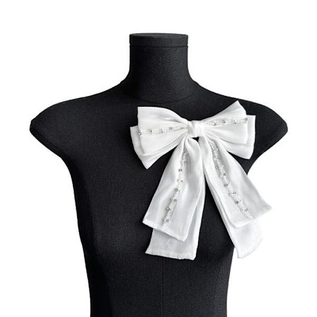 Broderte stoffmerker Blomster Stoffklistremerke HVIT