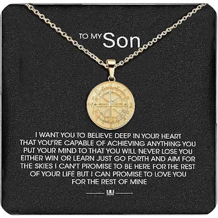 Rask frakt til sønnen min - Kompassanheng Gave Personlig Kompass Halskjede Milepæl Kompass Halskjede for sønn Mote Smykker Gave til menn