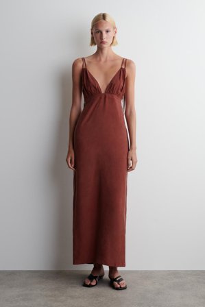 COS Women's Gathered V-Neck Maxi Dress