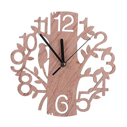 Kreativt rundt træformet vægur, dekoration til hjemmet, kontoret og stuen, gave