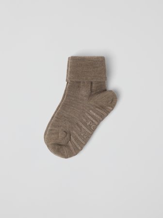 Polarn O. Pyret - Anti-slip socks merino wool - 31|33 - Childrenswear - brown