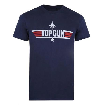 Top Gun Herr Logotyp Bomull T-shirt M Marinblå