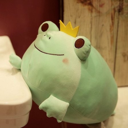 Blød Plys Frø Pude Udstoppede Dyr Legetøj Sød Krone Frø Plys Dukke Legetøj, Grøn (42cm)