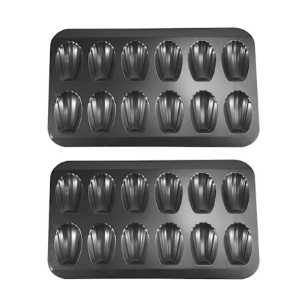 2 pakker Non-Stick Madeleine-form, bakeform 12 med skjellkake bakebrett sjokolade Non-Stick Bak