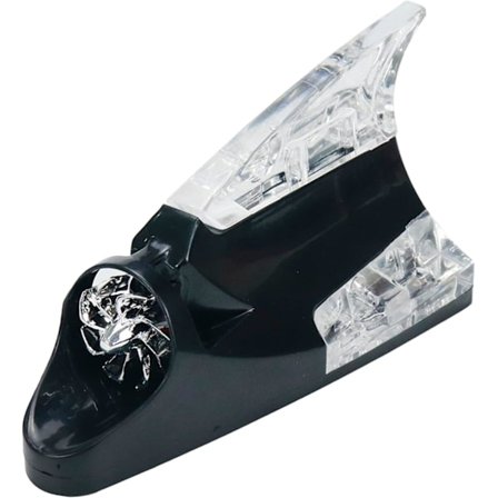 Auton katon tuulivoimalla toimiva LED-valokoriste haineväantenni, musta (4-3/4" x 2-1/2" pohja)