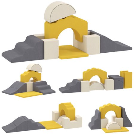 Klatreklodser i blødt skum til småbørn, 7 dele