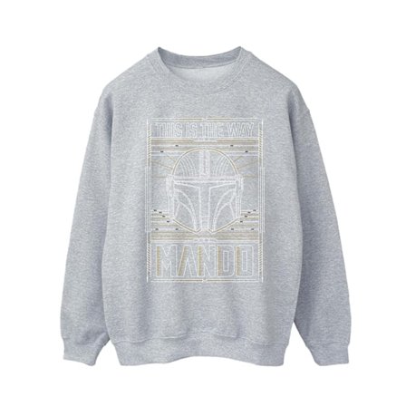 Star Wars Herr The Mandalorian The Way Outline Helm Sweatshirt