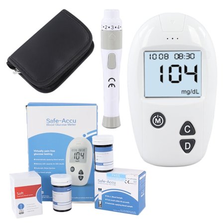 Blodsukkermåler Kit 50 stk. Teststrimler 50 stk. Lancetter Automatisk Blodsukkermåler med Lancetpen Type 1 (mg/dL)