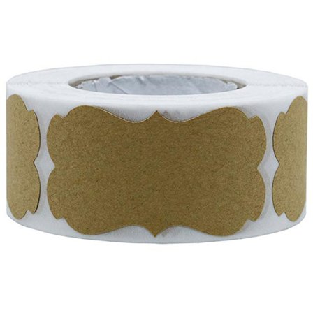 300 stk. Kraftpapir-klistermærker til emballage, forsegling, etiketter, gavemærker, glasflaskeetiketter, syltetøjsglas og stearinlysbeholdere