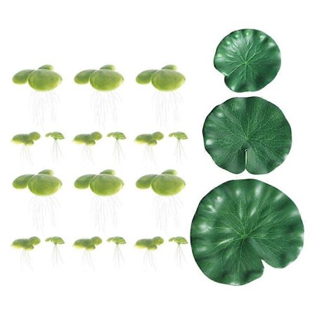 21 st Realistiska Simulerings Lotusblad Modeller Damm Flytande Falska Lotusblad Dekoration Trädgårdsdekor