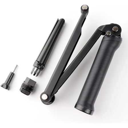 REFLEX KAMERA 3-vägs Vikbart Selfie Stick Stativ för Go Pro Hero 13=5 DJI Osmo Action – Utdragbar Arm, Dold Stativ, Stabiliseringsgrepp, Ac