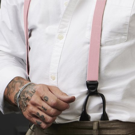 Suspensórios de Botão Estreitos Rosa para homens - Suspensórios para botões