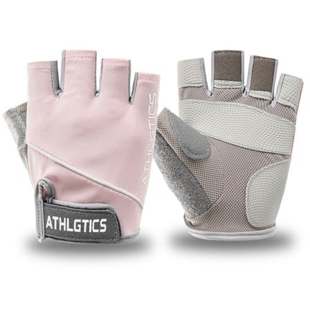 Sport Cykelhandskar Dam Halvfinger Anti-halk Slitstarka Gym Tunna Andningsbara Handskar (AT Halvfinger: Rosa (M))