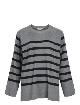 Objester Ls Knit Top Noos Grey Object