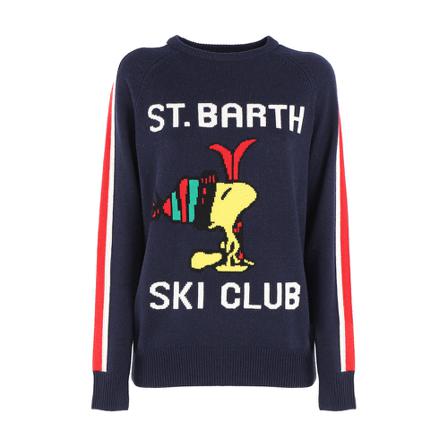 Saint Barth, Round-neck Knitwear Blauw, Heren, Maat:M