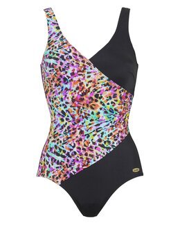 Badedrakt Julia Svart/mønstret - 42 - Damella