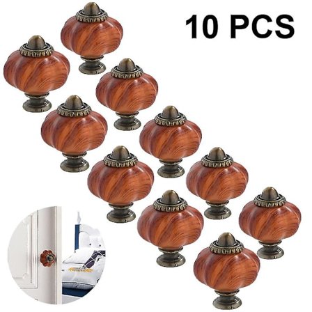 10 st Kabinettknoppar Vintage Keramik Möbelknopp (mörkbrun)