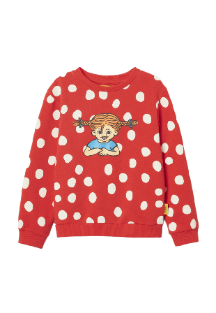 PIPPI Långstrump-tröja LYCKA Hoodies & sweatshirts Röd 98/104