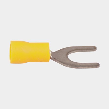 Capicorda a forcella isolati, Ø6.4 mm, adatto per cavo 4 - 6 mm², confezione da 100, giallo