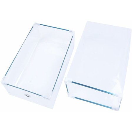 Sko Tykke Plast Skuffe Type Opbevaringsboks Transparent Plast med Metal Kant, Hvid