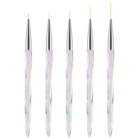 Nail Art Liner Pensler, Fin Linje Negle Pensel 7/9/11/15/20mm Tynd Detalje Præcisions Tegne Pensler til Gel Neglelak