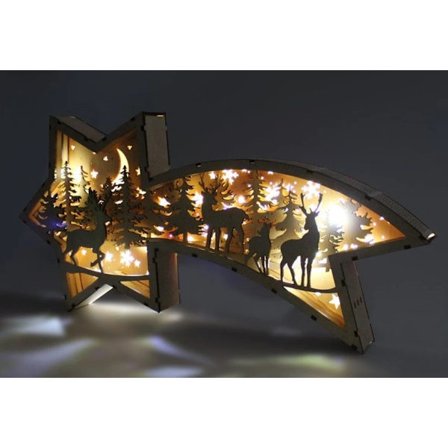 1-pakkaus puinen LED-valo hirvi metsä työpöytä yöpöytä valaistus yövalo