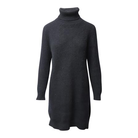 Michael Kors Pre-owned pre-owned Ribbed-Knit Turtleneck Mini Kjole Sort, Dame
