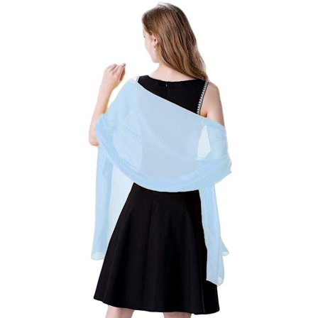 ING Dame Tørklæde/sjal - 175x70 cm - Lyseblå