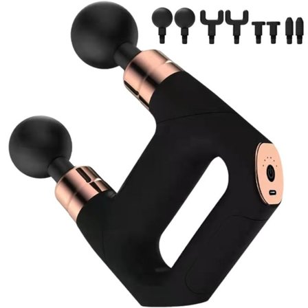 Dobbelt Massagepistol til Ryg og Krop med 8 Massagehoveder Genopladelig