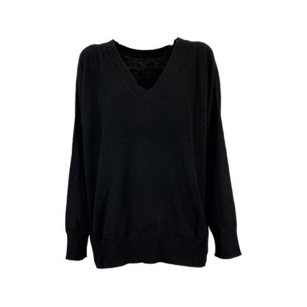 Liviana Conti V-neck Strik Sort, Dame Striktrøjer