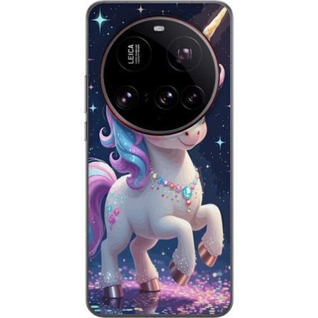 Kompatibelt Mobilskal till Xiaomi Xiaomi 15 Ultra Söt enhörning med stora ögon, pastellfärgad man och glittrande smycken i sagolik nattmiljö, lek