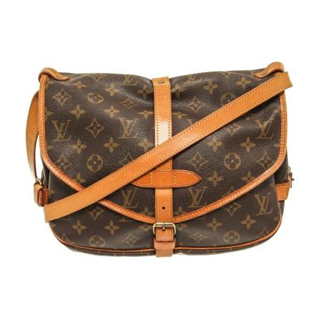 Louis Vuitton Vintage Pre-owned Louis Vuitton Brown Monogram Canvas Saumur 30 Crossbody Tas , Bruin , Dames , Maat: ONE Size Vintage Tassen