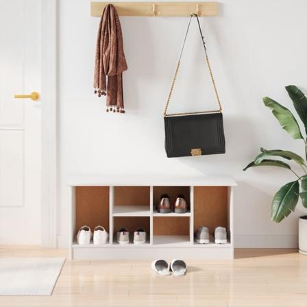 vidaXL Skobänk ALTA vit 100x35x45 cm massiv furu Vit
