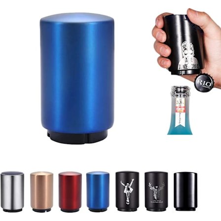 1 for Rustfritt Stål Automatisk Magnetisk Flaskeåpner - Trykk Flaskeåpner for Vin, Øl, Brusflaske - Kjøkken Tilbehør Royal Blå