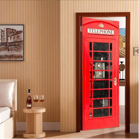 Telefonboks dør klistermærker væg klistermærker dør klistermærker