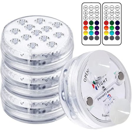 Undervattensljus, LED-undervattensljus för poolbelysning, magnetisk vattentät lampa med fjärrkontroll, IP68, 13 LED-lampor med färgväxling, LED-