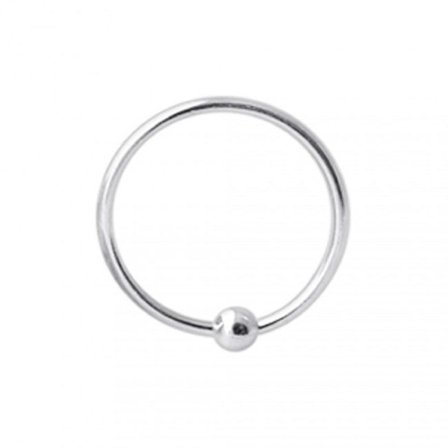 8 mm. Piercing ring i 925 Sterling Silver med kula