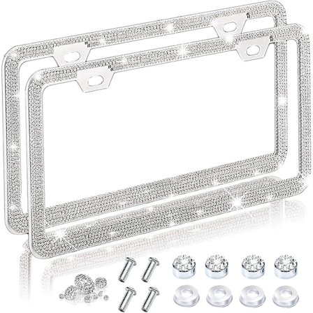 2-pakks Bling Bling Bilskiltrammer for Kvinner
