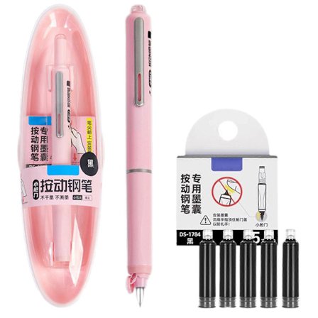 Uttrekkbar fyllepenn med fin spiss, sett for studenter, kalligrafiskriving, blekkpenn med påfyllbare patroner for skole og kontor